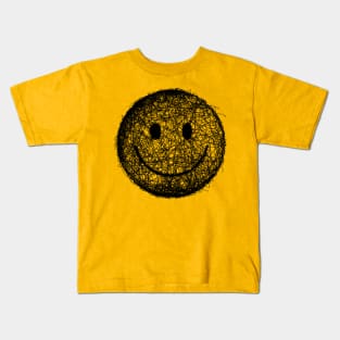 Smile Line Art - Minimalist Positive Vibes Design Kids T-Shirt